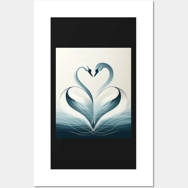 Serenade of Swans: An Elegy in Curves Wall Art by heartyARTworks